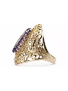 Anneau Alexandrite Or jaune 14 carats Style vintage vrc090y